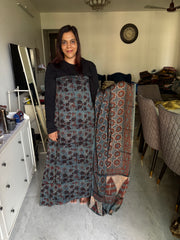 Pure vanaspathi handblocked modal silk 2 piece suit